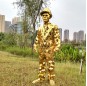 Golden mirror man costume for show